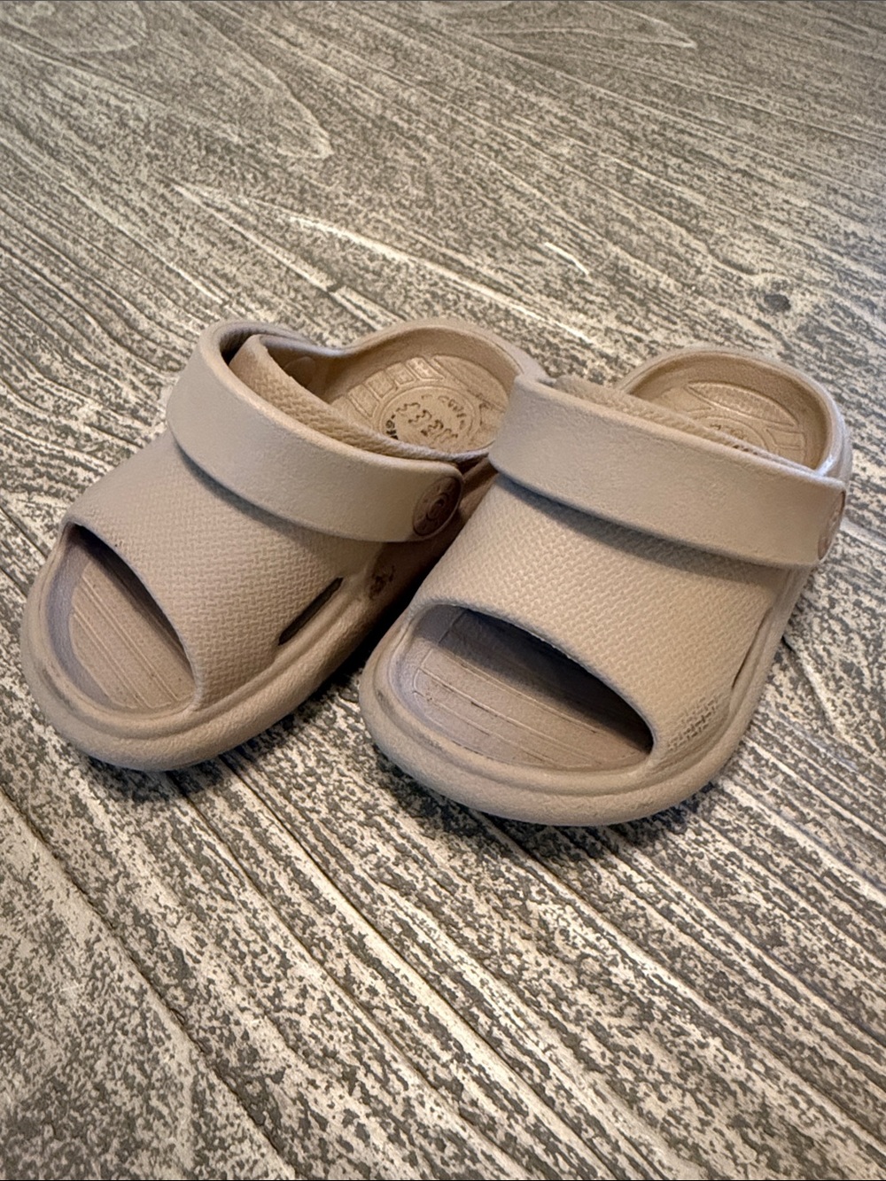 Reef Kids Boys Girls Toddler Baby Beige Slides Sandals - Picture 3 of 4